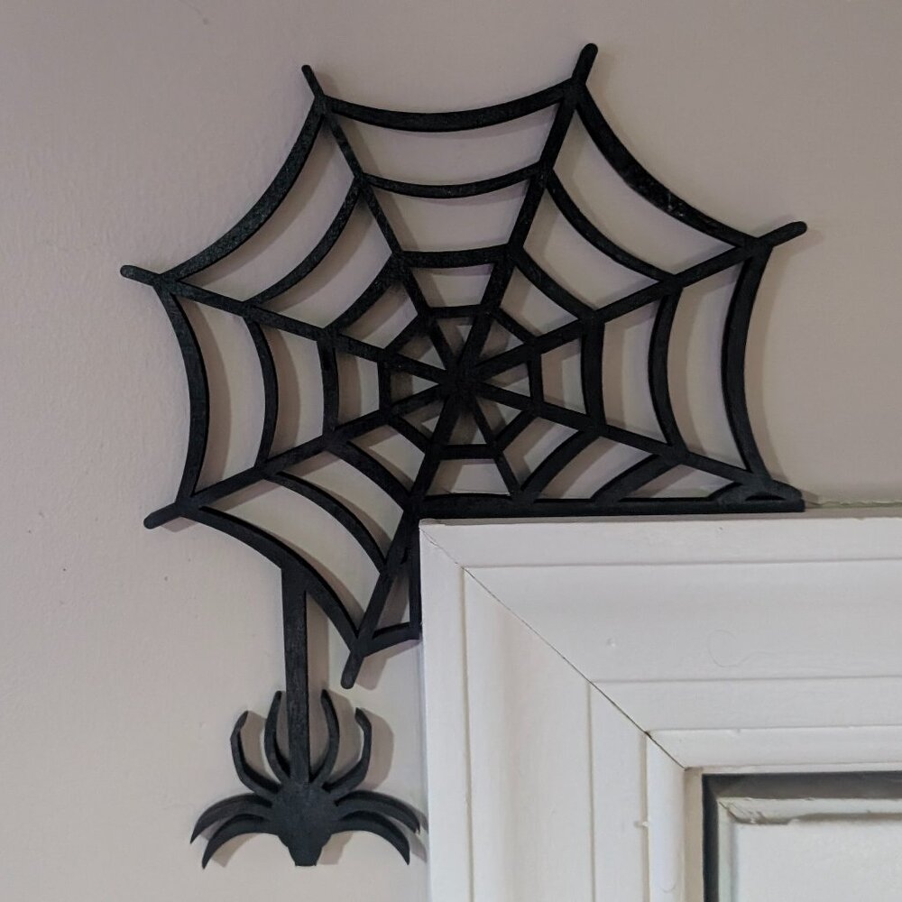 Black Spider Web Wall Decor by